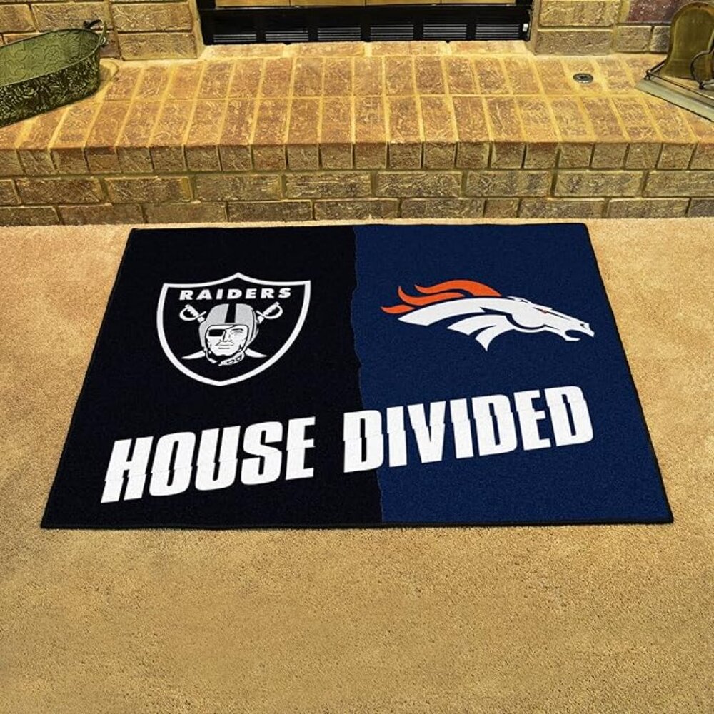 NEW FANMATS NFL House Divided - Broncos / Raiders House Divided Rug , 33.75"x42"
